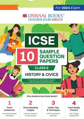 ICSE 10 Sample Question Papers Class 9 History & Civics For 2024 Exam (Based On The Latest CISCE Specimen)