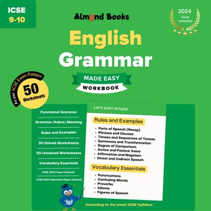 ICSE English Grammar Made Easy (Workbook with Answers) for Class 9 & 10