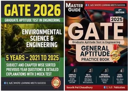 GATE Environmental Science and Engineering & GATE General Aptitude Practice Book  - 2026 | Previous Year Solved Papers (2021 - 2025) with Detailed Solution | Topic Wise Sorted Question Bank with Detailed Explanation | Best Seller Book for GATE Environmental Science & Engineering Exam in India | IFAS Publications