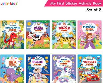 Jolly Kids My First Sticker Activity Books (set of 8)| Fun with Picture Sticker Books for Kids| Ages 3 - 8 years