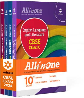 Arihant All In One Class 10th Science,Mathematics, Social Science, English for CBSE Exam�2024 (Set of 4 Books)