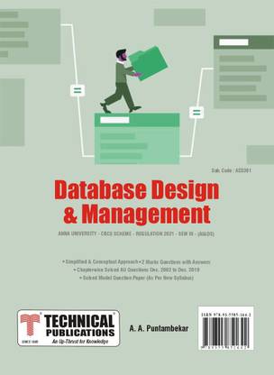 Database Design and Management for BE Anna University R21CBCS (III- AI & DS- AD3391)