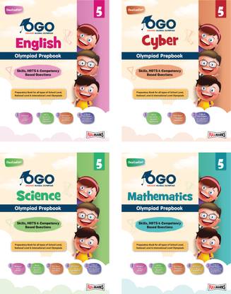 Full Marks OGO Olympiad Books for Class 5 | Combo of 4 Books (Math, Science, English, & Cyber) - Engaging Guides with Practice Papers, Interactive Exercises & Concept Videos for 2024-25