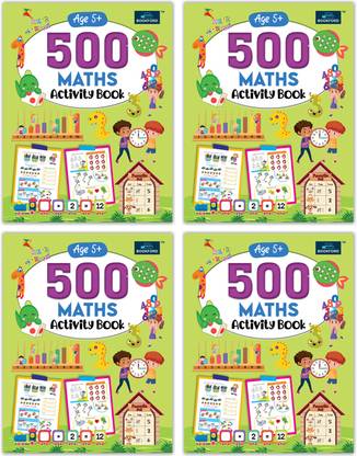 500 Maths Activity Book - Develop Math Skills , Number Sense , Basic Operations and More (Pack Of 4)
