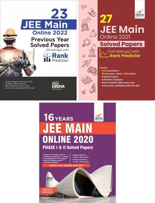 65 JEE Main YEAR-WISE Previous Year Solved Papers 2022 - 2020 (All Phases & Sittings) with Rank Predictor | Physics, Chemistry & Mathematics | Year by Year PYQ Question Papers with Solutions | Practice as Mock Tests |