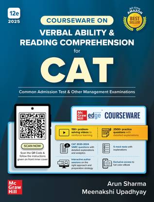Courseware on Verbal Ability & Reading Comprehension for CAT 2025-26 by Arun Sharma | 12th edition | VARC | CAT/MBA entrance exam book with Solved Previous Years' Papers (2021-2024) PYQs | 150+ Online Conceptual Videos | 2500+ Solved Practice Questions | 5 Full-length Solved Mock Test | Sectional Test | Online Webinars