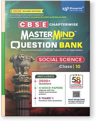 Mastermind CBSE Question Bank Class 10 Social Science Exam 2026 With 4 Mock Papers