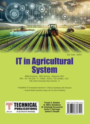 IT in Agricultural System for BE Anna University R21CBCS (Sem-VII/VIII - CSE / IT / CS&BS / AI&DS / CSE (AI&ML) / ECE / CSE (Cyber Security) Open Elective - II - AI3021)