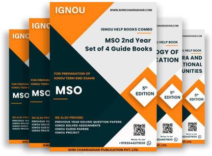 MA Sociology (MSO) 2nd Year IGNOU Study Material Combo (Set of 4 IGNOU Guide Books including MSOE 001, MSOE 002, MSOE 003 & MSOE 004) with Latest Solved PYQs & Chapter-Wise Questions