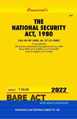 The National Security Act, 1980 - 2022/ Edition