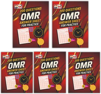 Puja OMR Answer Practice Sheets For All One Day Exams (SET OF 5) (Covered 32 Paper set of 200 question each set) (With 5 Options)