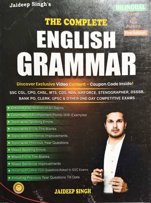 The Complete English Grammar By Jaideep Singh Sir for SSC CGL, CHSL, CPO, GD, MTS, Railway, Group D, Banking, and other competitive exam