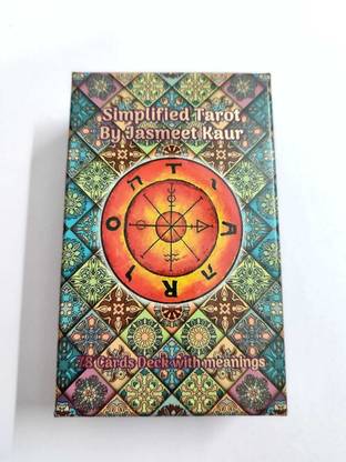 Simplified Tarot by Jasmeet Kaur - A 78-cards deck with meanings on each card on both sides - Upside and downside along with Yes/No options and Elements associated with each card