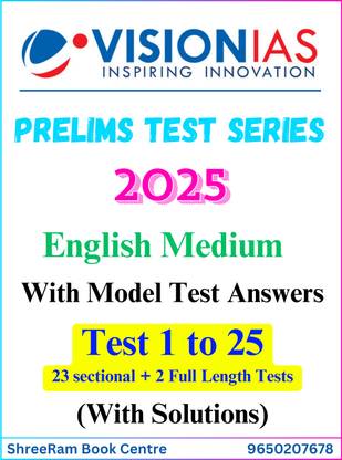 Vision IAS Prelims Test Series 2025 | Test 1 to 25 with Solutions | English Medium | Latest | For UPSC Civil Services Exam 2025 | Photocopy B&W