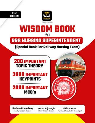 Wisdom RRB Nursing Book For Railway Nursing Superintendent Exam
