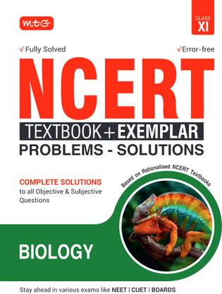 MTG NCERT Textbook + Exemplar Problem Solutions Class 11 Biology | Complete Solutions to All Objective & Subjective Questions