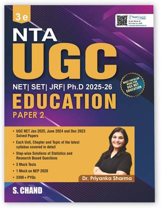 NTA UGC NET Education Paper 2 Book 2025 - 2026 | NET/SET/JRF/ Ph.D | 3rd Edition | By Dr. Priyanka Sharma | Previous Year Solved Question Papers (Jan 2025 & June 2024) | 3300+ PYQ | 3 Mock Test on NEP 2020 | Chapterwise | Best For SET Exams, MH SET, WBSET, APSET, TSET, HPSET, CUET, KVS, CTET, PTET, HPTET, HTET, MH TET, OTET, UPTET and other TET Exam (In English)