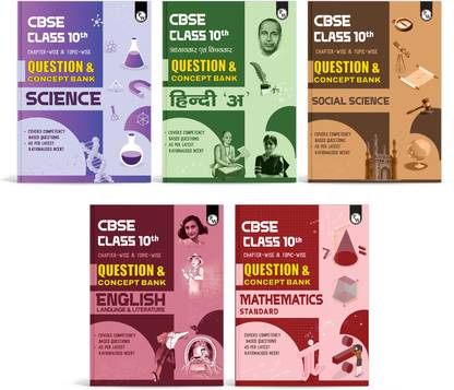 PW CBSE Class 10th Combo Set of 5 Books Question & Concept Bank Chapterwise & Topicwise Exam 2023 - 2024 | Previous year paper covered