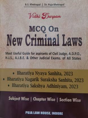 Vidhi Darpan MCQ on New Criminal Laws (BNS, BNSS, BSA) | Subject Wise, Chapter Wise, Section Wise