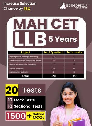 MAH CET LLB 5 Years Exam (Integrated Course)  - 2025 - 10 Mock Tests and 10 Sectional Tests (1500+ Solved MCQ) with Free Access to Online Tests