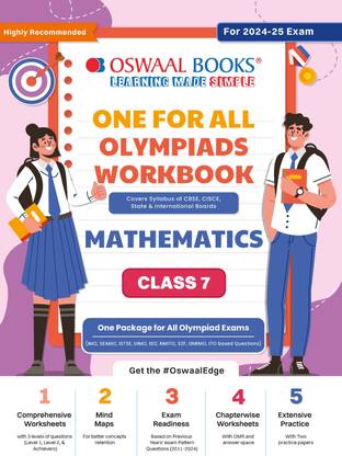 Oswaal One for All Olympiad Workbook Class 7 Mathematics for 2024-25 Exam