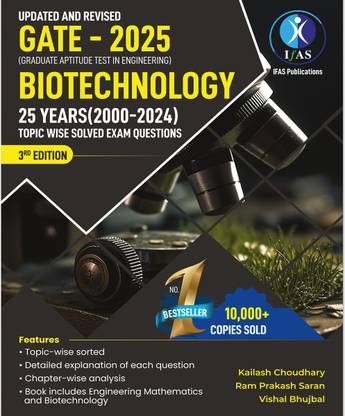 GATE Biotechnology PYQ Book-Previous Year Solved Papers  - 2026 - Chapterwise & Topicwise Sorted Questions with Detailed Solutions of GATE Biotechnology PYQ - Best Seller Book for GATE BT in India