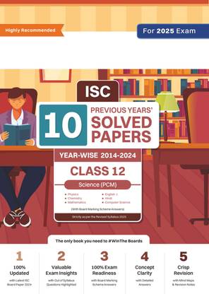 Oswaal ISC 10 Previous Years' Solved Papers Class-12 PCM | Year-Wise 2014-2024 Physics, Chemistry, Mathematics, English 1, Hindi, Computer science For 2025 Board Exam