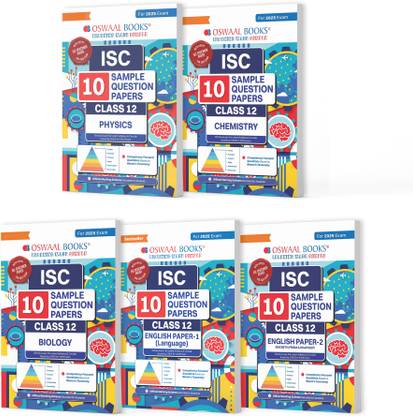 Oswaal ISC 10 Sample Question Papers Class 12 (Set of 5 Books) Physics, Chemistry, Biology, English Paper 1 & 2 For 2025 Board Exam (Based On The Latest CISCE/ICSE Specimen Paper)