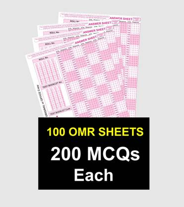 OMR Sheets - 100 OMR Sheets 200 MCQs Each