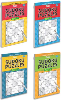 Easy Sudoku Puzzles - 1, 2, 3 and 4 Book for Kids : Activity Books for kids, Sudoku Books for kids, Mind games books for kids, Puzzle solving books for kids | Set of 4 Books for Kids