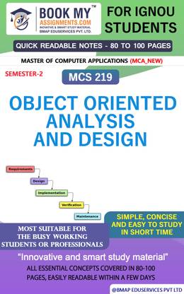 IGNOU MCS 219 Object Oriented Analysis and Design Study Material For IGNOU Students Latest Edition Streamline Your Studies