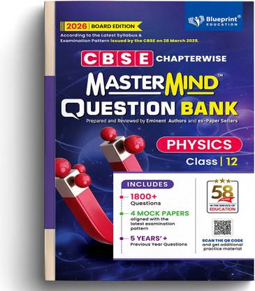 Mastermind CBSE Question Bank Class 12 Physics Exam 2026 With 4 Mock Papers