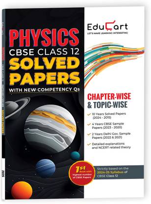 Educart CBSE Class 12 Physics Chapter-wise Solved Papers 2025 for 2024-25  - solved paper class 12 2024