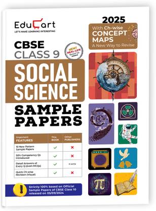 (For July'25 Compt. Exams) Educart CBSE Social Science Class 9 Sample Papers for 2024-25 (Introducing Revision Maps) 2025  - Class 9 Sample Paper 2025