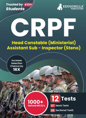 CRPF Head Constable (Ministerial) & ASI (Steno) Exam  - 2024 (English Edition) - 7 Full Length Mock Tests and 5 Sectional Tests with Free Access to Online Tests