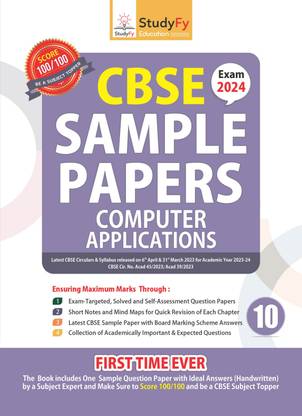 StudyFy CBSE Sample Papers Class 10 Computer Applications For 2024 Exam