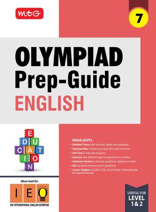 MTG Olympiad Prep-Guide Class 7 English (IEO) - Detailed Theory, IEO Topicwise Previous Years Questions with Self Test For SOF 2025-26 Exam