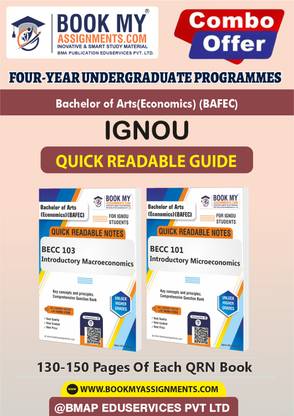 IGNOU BECC101 BECC103 Quick Readable Notes Book For Ignou Student- BAFEC In English -Our books use 80 GSM A4 paper for clear, sharp prints, perfect for students.