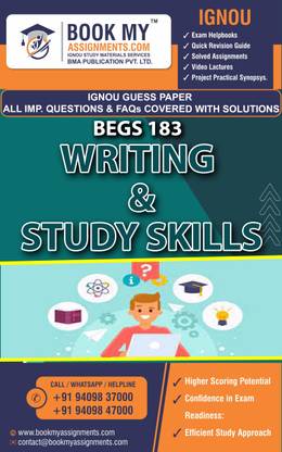 IGNOU BEGS 183 Writing And Study Skills | Guess Paper | Important Question Answer | Bachelor of Arts (BAG)English