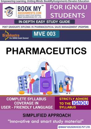 IGNOU MVE 3 Pharmaceutics Study Material (In Depth Guide) For Ignou Student