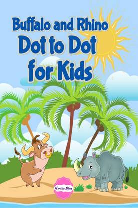 Buffalo and Rhino Dot to Dot for Kids  - Activities 1,2,3... unit number, coloring page diversity, fun and grading for kids ages 4+