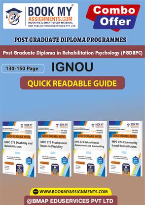IGNOU MPC71 MPC72 MPC73 MPC74 Study Guide-Quick Readable Notes for Success Post Graduate Diploma in Rehabilitation Psychology (PGDRPC) In English-Our books use 80 GSM A4 paper for clear, sharp prints.