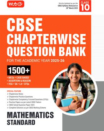 MTG CBSE Chapterwise Question Bank Class 10 Mathematics Standard For 2026 Board Exam | As Per Latest CBSE Syllabus Released on 28 March 2025