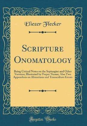 Scripture Onomatology