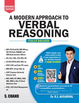 A Modern Approach to Verbal Reasoning | 29 Videos, 400+ Solved Examples, 4500+ Practice Questions | IBPS Bank PO, Clerk, SSC CGL CHSL, UPSC CSAT, Railway NTPC Group C & D, MAT, CAT - 2025 Exam Book