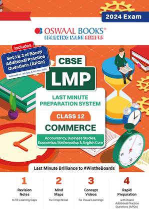 Oswaal CBSE LMP Last Minute Preparation System Class 12 Commerce Stream (Accountancy, Business Studies, Economics, Mathematics & English Core) With Board Additional Practice Questions For 2024 Board Exams #WinTheBoards