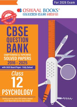 CBSE Question Bank SOLVED PAPERS Class 12 Psychology For 2026 Exam
