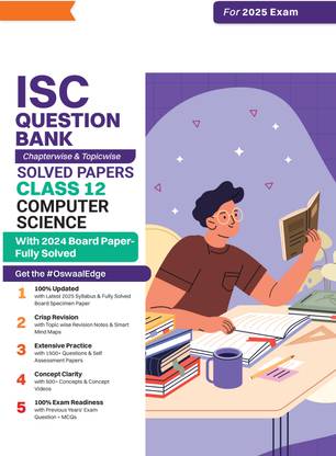 Oswaal ISC Question Bank Chapter-wise Topic-wise Class 12 Computer Science | For 2025 Board Exams