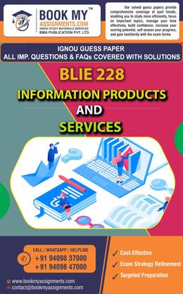 IGNOU BLIE 228 Information Products and Services | Guess Paper | Important Question Answer |Bachelor of Library and Information Science (BLIS)