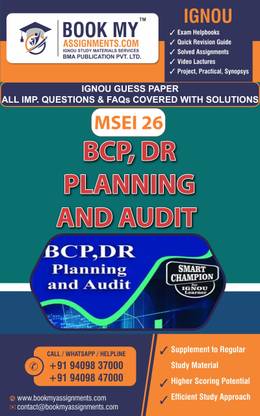 IGNOU MSEI 26 BCP, DR Planning and Audit | Guess Paper| Important Question Answer| Post Graduate Diploma in Information Security (PGDIS)